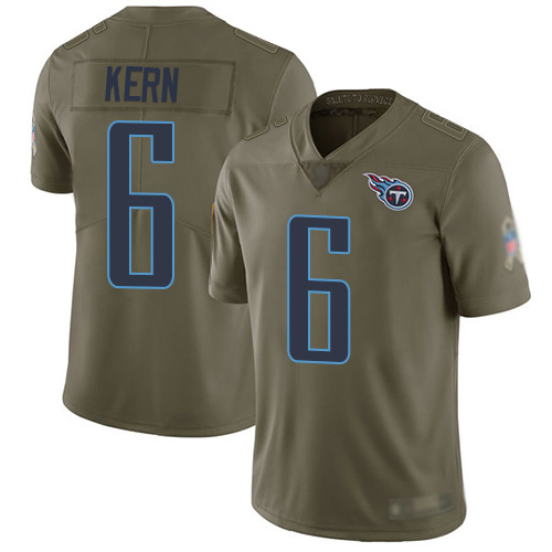 Tennessee Titans Limited Olive Men Brett Kern Jersey NFL Football #6 2017 Salute to Service->youth nfl jersey->Youth Jersey